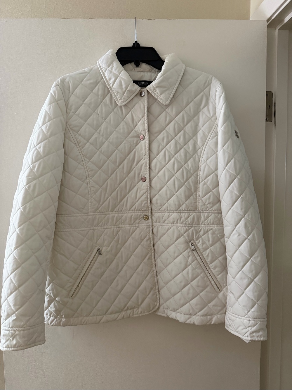 Ralph Lauren Quilted Ivory Puffer Jacket